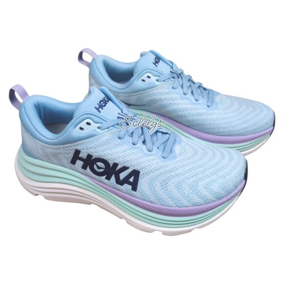 HOKA ONE ONE Gaviota 5 Airy Blue Sunlit Ocean ABSO Womens Stability Sneaker 8B - Picture 4 of 11